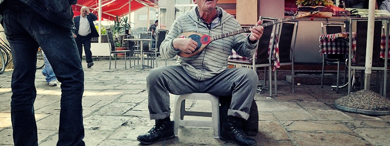 Busker at the market